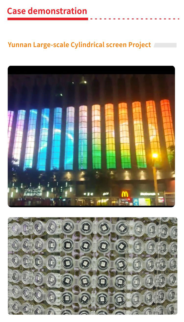 T12 LED Mesh Screen Outdoor Full Color CE RoHS FCC 12 мм Пиксельный свет