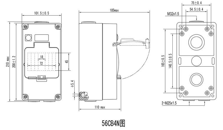 IP66 ABS Противопогодный распределительный ящик Пластиковая поверхность водонепроницаемая