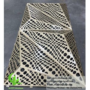 Écran métallique découpé au laser Panneau d'aluminium revêtement PVDF Forme 3D Pour la décoration de façade de bâtiment
