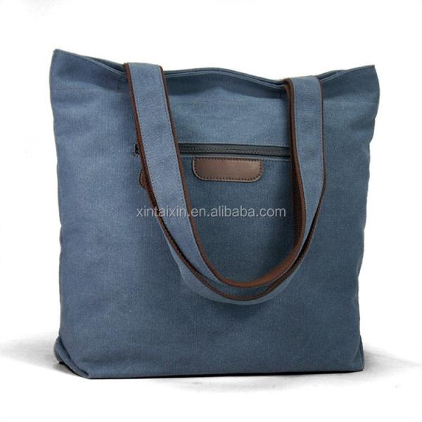 Promotional high quality Folding men canvas bag cotton portable informal casual tote handbag for traveling