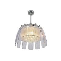 Ventilateur de plafond de cristal LED moderne de 50 pouces, ventilateur de plafond à lame transparente avec lumières