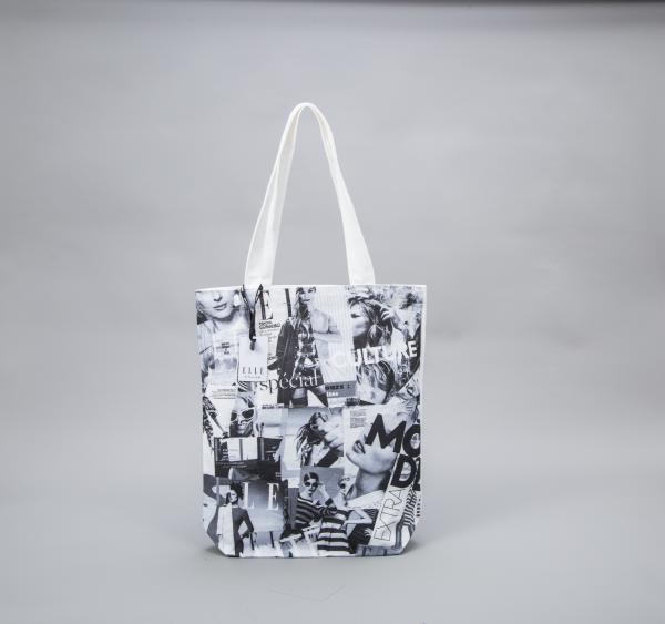 Bolsa de algodão de tela de impressão completa Bolsa de compras com logotipo personalizado