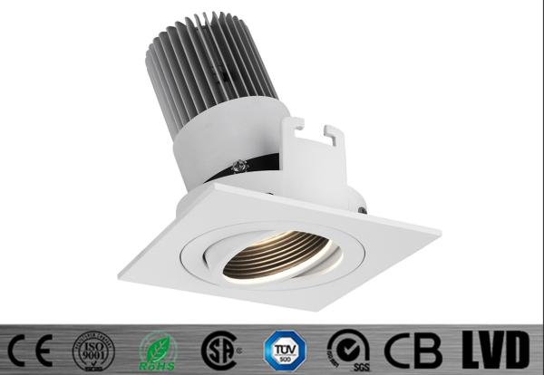 Interior Dia 95*95*H 100MM Square Adjustable 9W 30deg Tilt 2700-3000K Warm White  Aluminum  LED Recessed Down Lighting