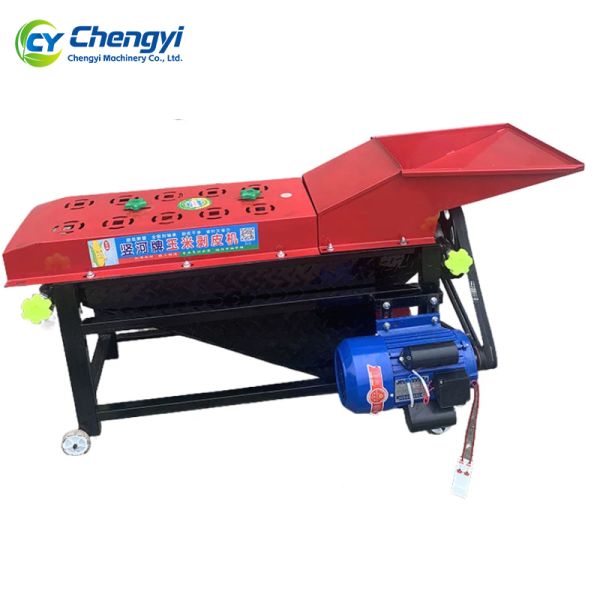 500kg/h Motor Corn Peeling Machine Farm Maize Dehuller Machine