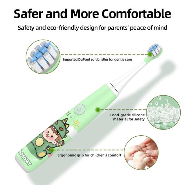Rechargeable Cartoon Smart Children Waterproof Electric Toothbrush for 3-13 Year Old Kids
