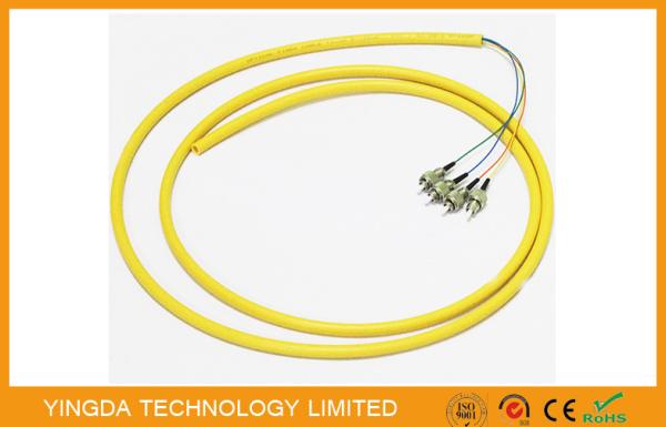 Núcleos Bunchy LSZH 0.9MM amarelos, trança da trança 4 da fibra óptica de ODF do único modo