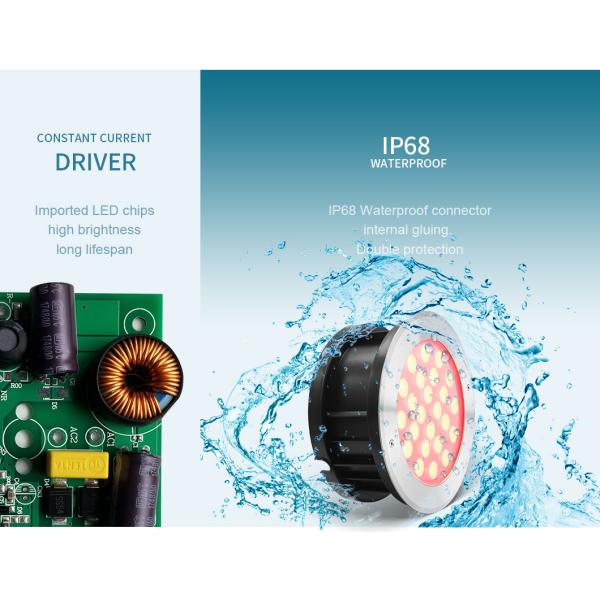 External Control 36W Waterproof 316L Stainless Steel Rgb Led Swimming Pool Light