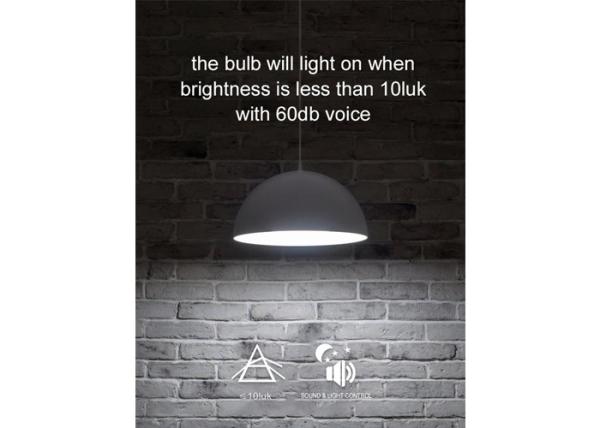 ROHS 9W Sensor Energy Saving LED Bulb Dia60*110mm Sound Control