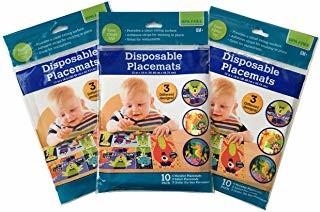 Disposable Placemats Baby Placemat for Restaurant Extra Adhesive Sticks to Table Kirecoo 60 Count Fun Designs Food Mat Perfect