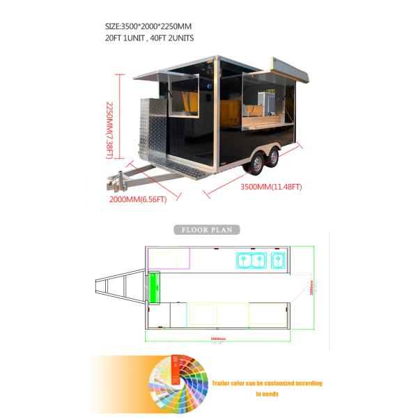 Garment Shops Used Square Food Trailer Kiosk Truck with Top Sale Ice Cream Machine