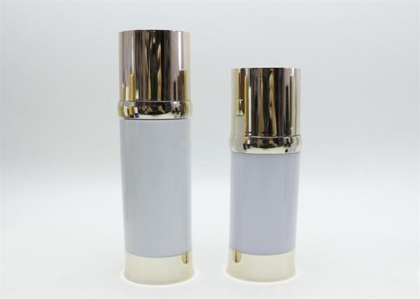 1oz 30ml White Airless Cosmetic Bottles , Plastic Pump Top Airless Travel Bottles
