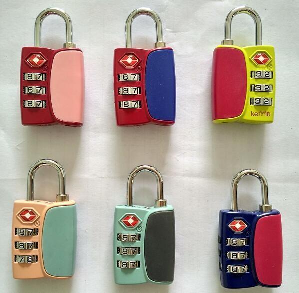 Zinc Alloy TSA travel lock& Fashion Design blue Tsa Luggage Lock& 64.7g Tsa Bag Number Lock