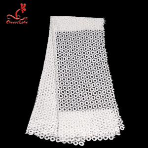 Guipure Lace Water Soluble Geometric Shape Embroidery Fabric With 100% Polyester