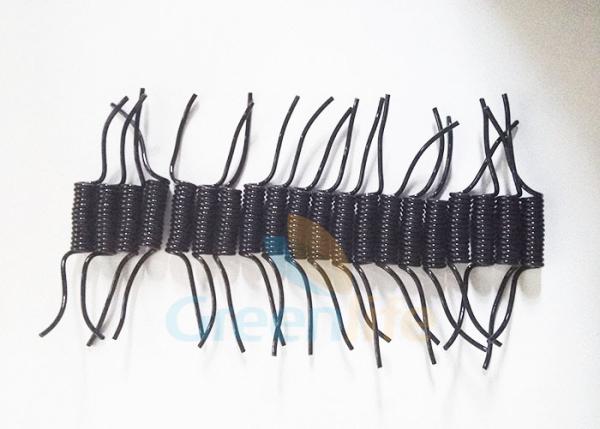 Custom Short Plastic Spiral Safety Lanyard Cables Black 4CM Long