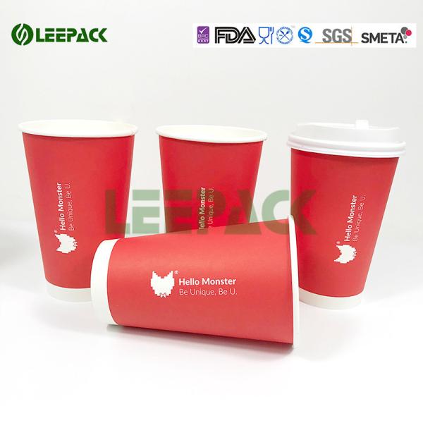 Red Single Wall Disposable Paper Coffee Cups For Christmas Holiday Wholesale