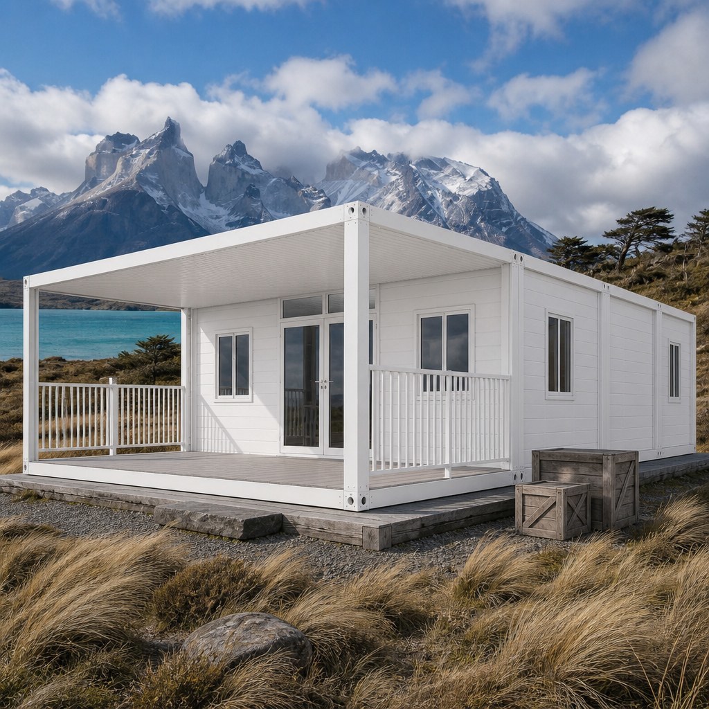 Premium 4-Unit Combined Flat Pack Container Office with Integrated Veranda