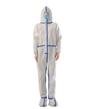 Type5/6 Disposable Protective Coveralls Uniform Non Sterile Good Air Permeability
