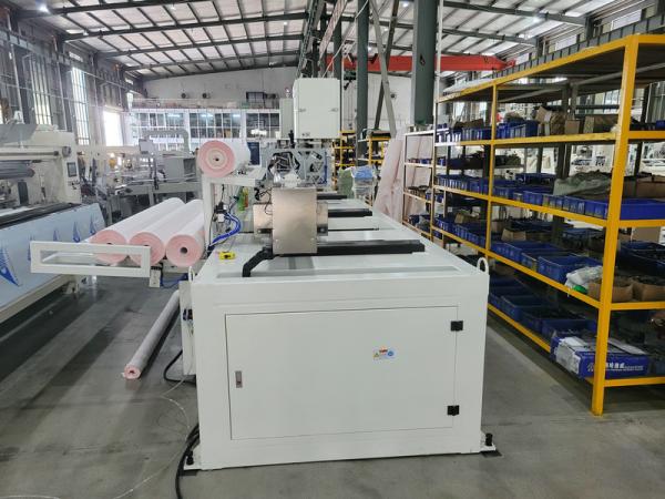 Fully Automatic Large Roll Fluffy Kitchen Towel Paper Maxi Roll Making Machine Production Line With Heat Shrink Wrapping Machine