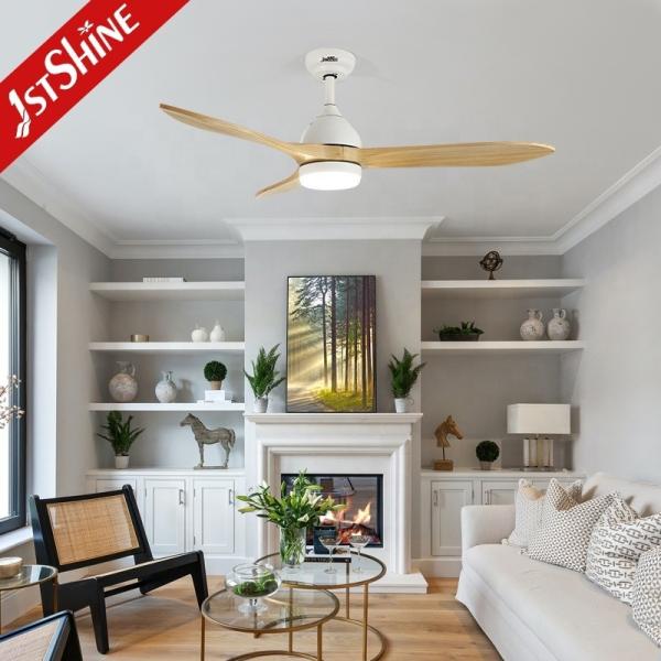 Facil instalação ventilador de teto LED com 5 velocidades e lâminas de madeira design contemporâneo