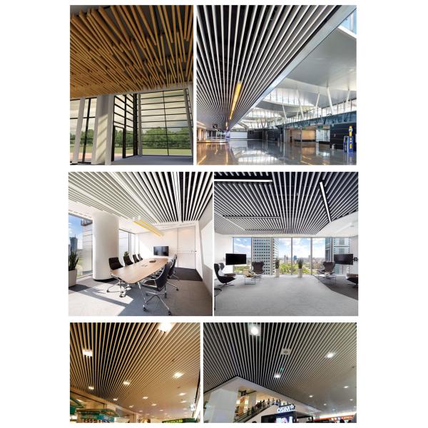 Wood Grain Design Aluminum Metal Ceiling Extruded Box Baffle Ceiling