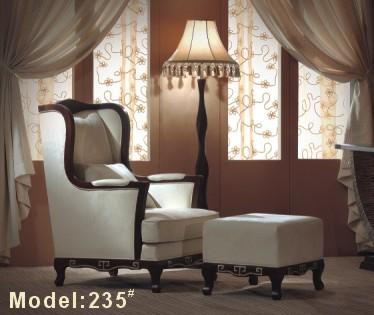 OEM ODM Welcome 800mm Width Hotel Room Sofa High Back With Stool