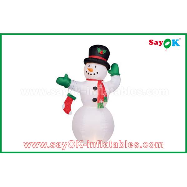 Inflatable Christmas Snowman 210D Oxford Cloth Inflatable Cartoon Characters Popular White Snowman / Olaf