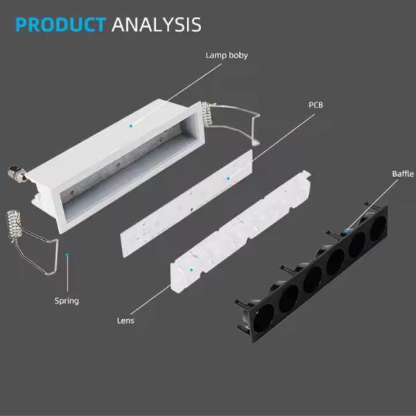 Adjustable CCT Focus Anti Dazzle LED Grille Spotlight Recessed Down Lights For Office