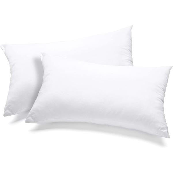 Indoor Decorative Pillows 20 x 26 Inches Bedding Throw Pillows Insert Pack of 2 White