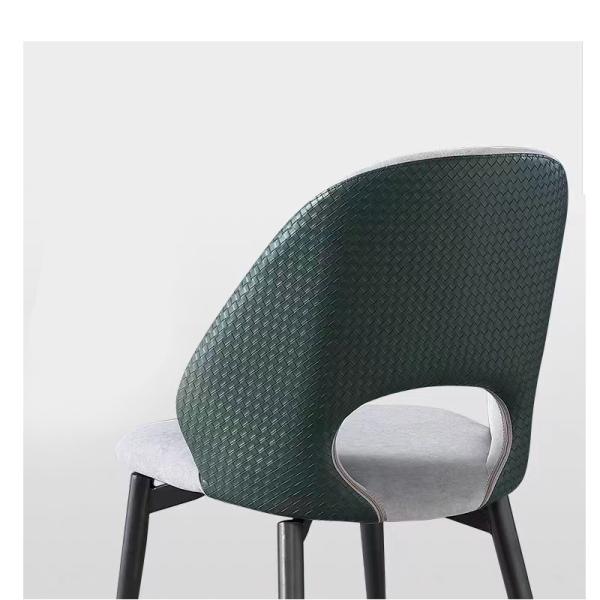 Hollow Backrest Cloth Dining Room Chairs , Refined Luxury Velvet Dining Chairs