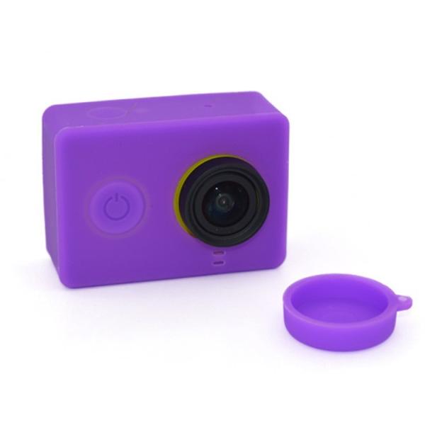 Action Camera Accessories Silicone Protective Case Cover Skin + Lens Cap For Xiaomi YI Sport Camera