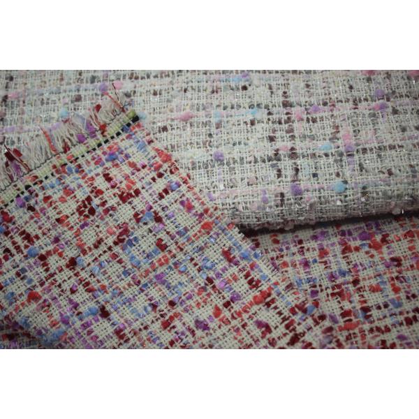 2024 New Factory Wholesale Spot Color Multi-coat  Tweed Woolen Polyester Fashion Decorative Fabric for Bag Women's Coat Clothing