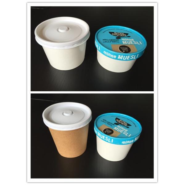 Eco friendly disposable soup bowls , paper food storage containers Matching Paper Or Plastic Lid