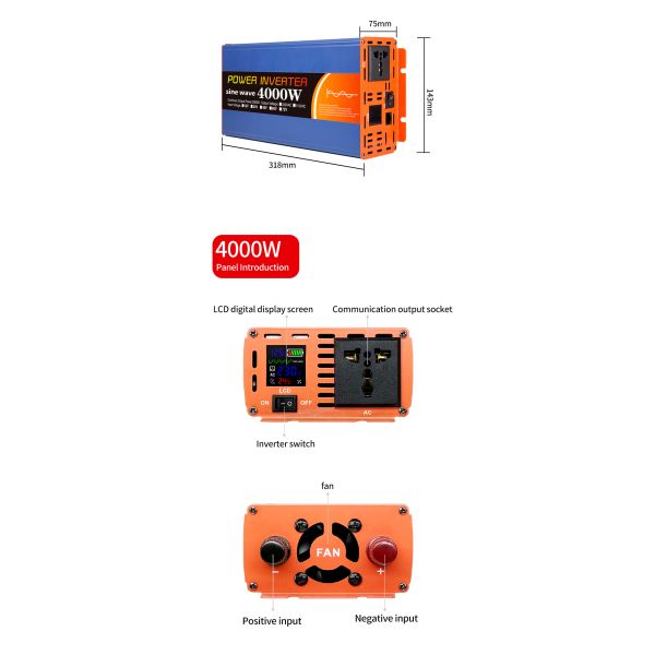 Portable Power Station with 4000W Peak Power 2000W Continuous Power and Advanced Protection Features for Reliable Energy Supply