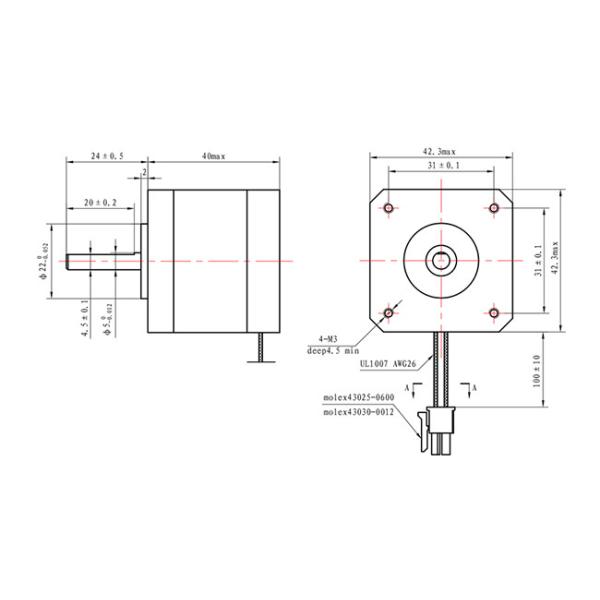 42х42х40мм 1,8 степени 2-фазный шаговой двигатель Nema 17 1.2A для CNC машины DIY