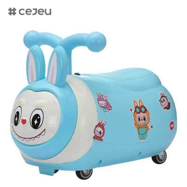 CJ-SL-616 Cute Indoor Electric Ride-on Car Toy for Kids Plastic Steering Wheel Swing Cars with Sliding Feature