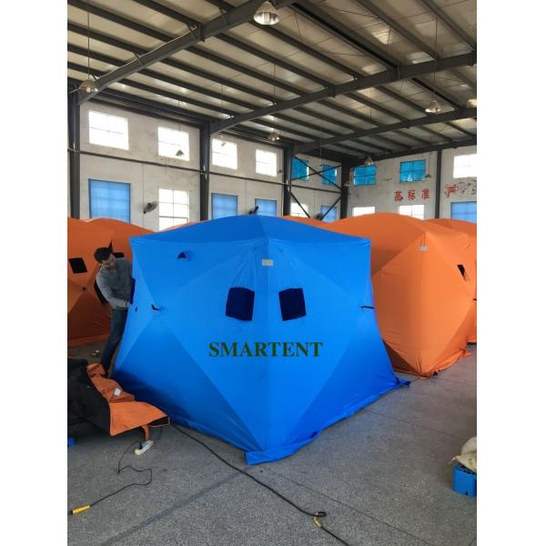 147X147X165CM Черная палатка для работы на открытом воздухе Водостойкая стекловолокна Покрытая полиэстером 150D Один человек переворачивается над льдом