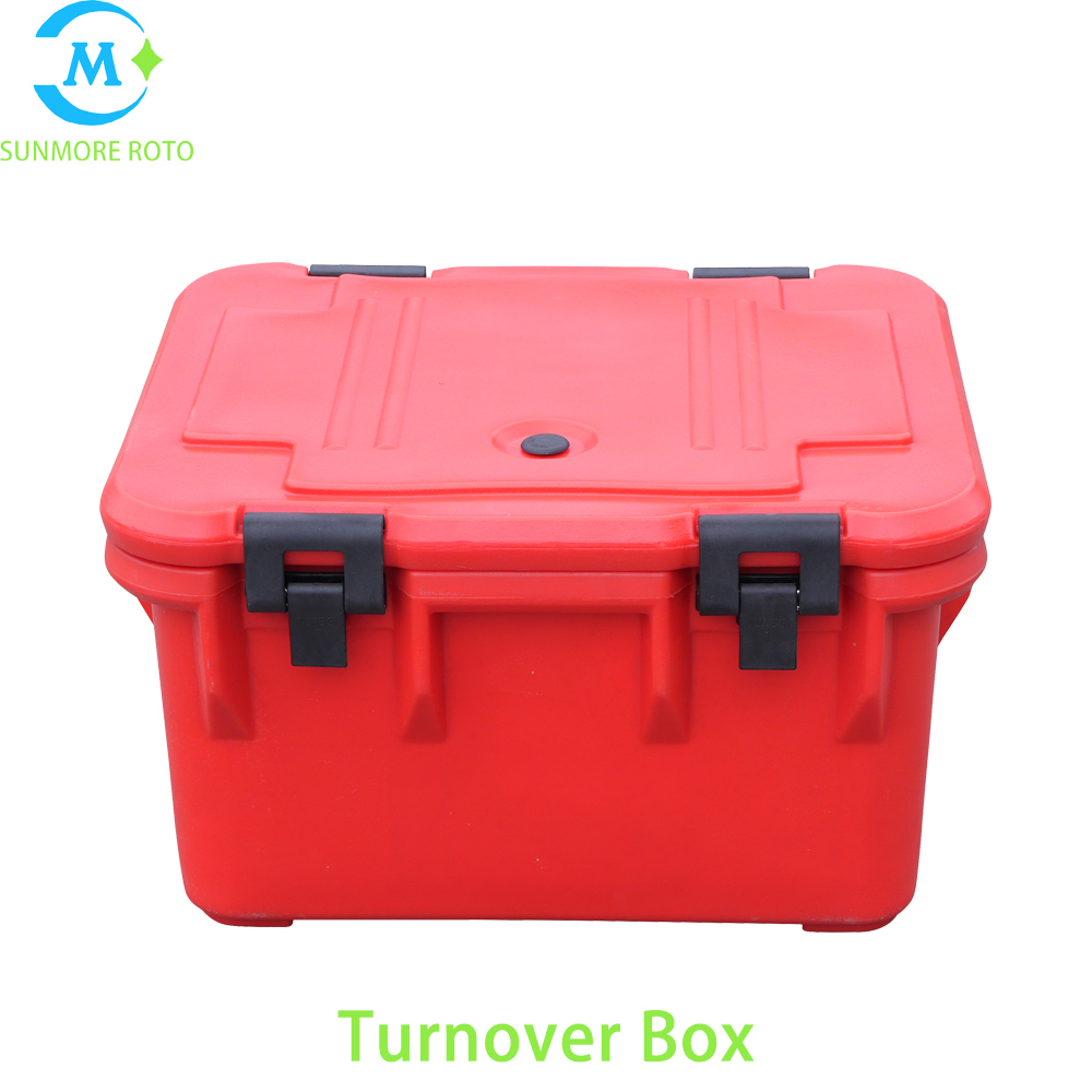 SUNMORE ROTO Custom Rotomolded Insulated Plastic Turnover Box, Latch Sealed Food Circulation Container For Catering Ingredients & Prepared Meal Transport