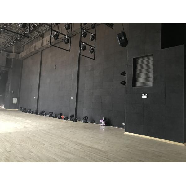 Auditorio Pared lateral Negro RAL Cemento madera lana paneles acústicos tablero de insonorización