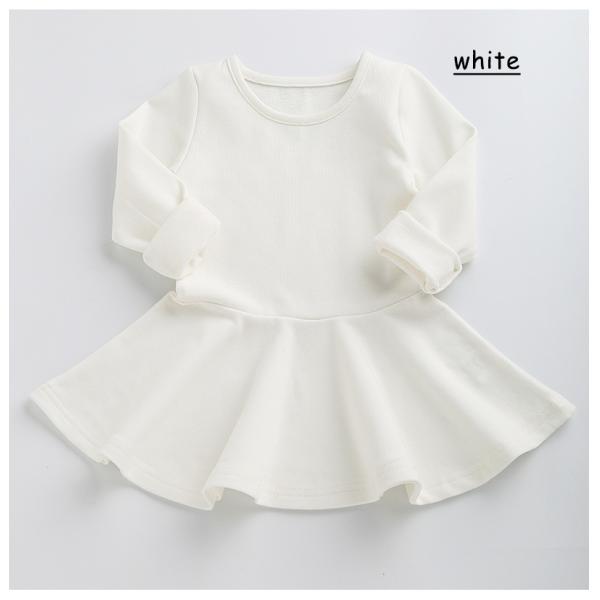 Spring And Autumn Children'S Dress Clothing Girls' Ruffled Long Sleeve Solid Color Dress