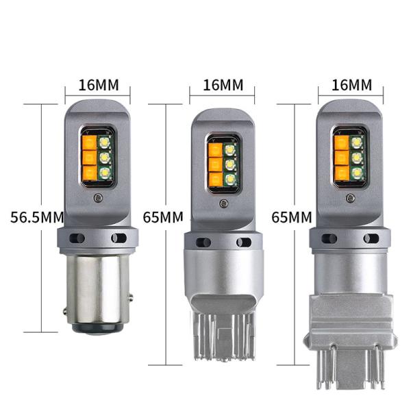 Long-Lasting 5W LED Brake Turn Signal Lights with 1156 Universal 12smd LED Bulbs 1156 P21W BA15S PY21W 3157 7443 Canbus