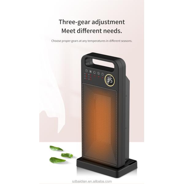 Touch Screen Electric Heating Portable PTC Ceramic Fan with Remote and Installation