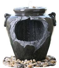 Traditional Black Marble Cast Stone Fountains Outdoor In Magnesia Material