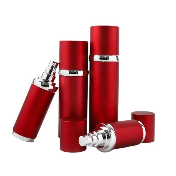 Pressão mal ventilada redonda reciclada do ABS na garrafa cosmética reta 15ml do suporte acima