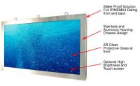 Polegada áspera IP66 de aço inoxidável resistente do monitor 65 do LCD da visualização ótica de tela táctil