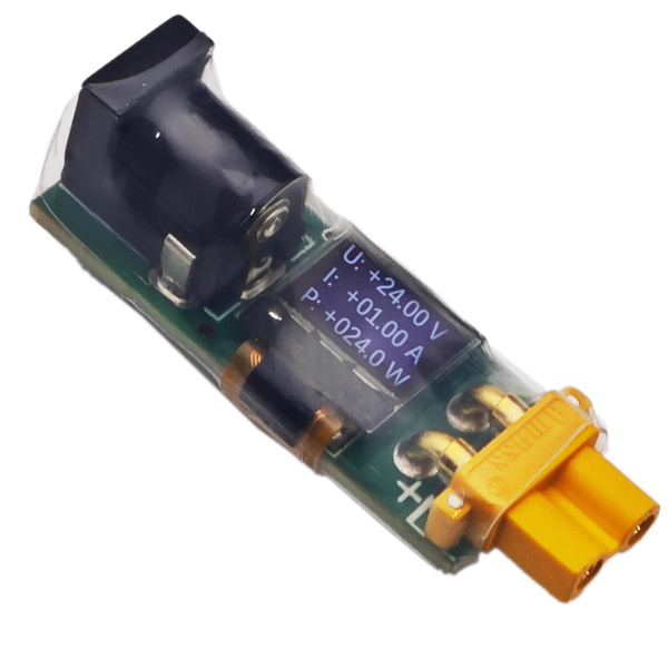 5-30V 10A DC to XT30 Female Adapter with Bidirectional Power Meter Battery Voltage Current Led Display for RC Model