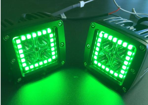 3.2 Inch 12w RGB Offroad Led Work Light , 12V 24V LED Work Light ATV SUV Mine Boat Lamp 4WD