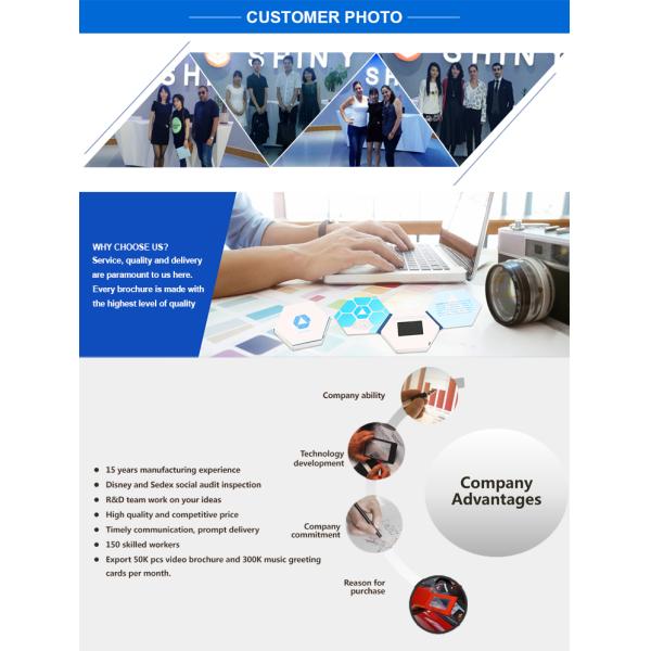 Карта брошюры видео печатания Letterpress, видео- поздравительная открытка 128MB-16GB