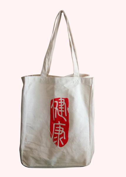Promotional 100% Cotton Bag / Recyle Durable Shopping Bag Customized Shape And Logo