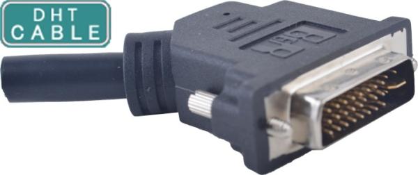 Dual Link / Single Link Industrial Cable Right Angle DVI Male To DVI Female