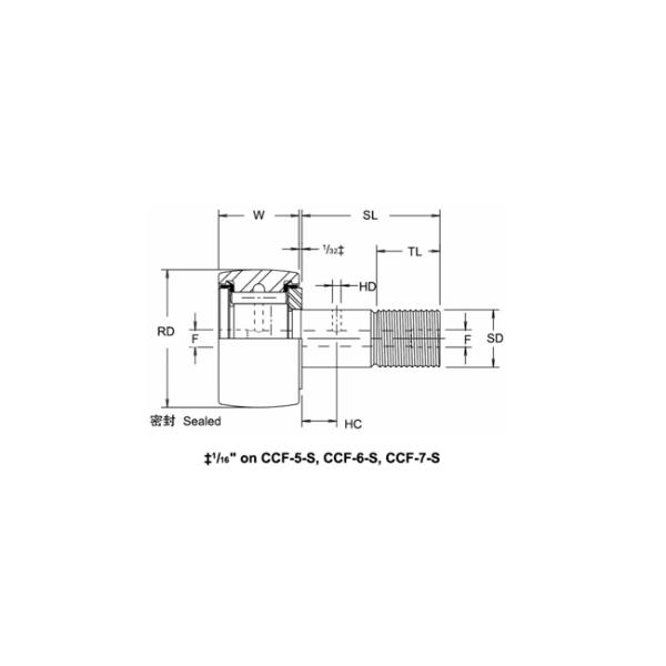 Crowned Camshaft Follower Stud Mount Roller Bearing Screwdriver Slot Sealed CCF 1/2 N S